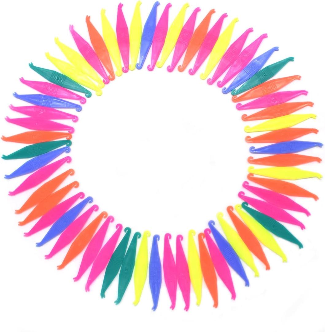 Chargenyang Dental Elastic Rubber Bands Placers for Braces Disposable Plastic Orthodontic Elastic Placers Multi-color (60PCS)