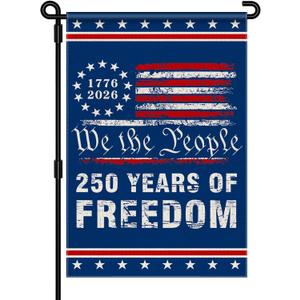 5 x 250th Anniversary America Garden Flag, 250 Anniversary USA Flag 1776-2026 Commemorative Patriotic 250 Year Banner 4th of July Freedom Yard Sign Double-Sided Waterproof Garden Flag 12x18 Inch