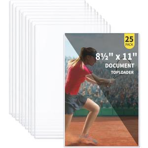 25-Pack 8.5 x 11 Inch Document-Toploaders - Premium Document Topload Holders, Crystal Clear Document Top loaders, Hard Plastic Page Sheet Protectors for Photos, Prints, Menu Covers and Work Papers