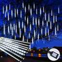 Brightown Christmas Lights Outdoor, 16 Inch 10 Tube Meteor Shower Lights Outdoor, 360 LED Icicle Light,Hanging Falling Rain Light for Tree Outside Holiday Xmas Decoration,White