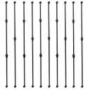 Sidasu 10-Pack Iron Balusters 1/2" Square Metal Stair Spindles, Hollow Double & Single Knuckle Design with 20 Swivel Shoes, Wrought Iron Staircase Balusters for Indoor & Outdoor Railing
