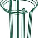 HiGift 6 Pack 24 Inch Plant Stakes, 10" Wide x 24" High Half Round Metal Peony Cages and Support, Green Garden Plant Stake Plant Support Ring Border for Peony Tomato,Hydrangea,Flower Indoor Outdoor