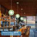 10" Blue Coastal Pendant Light Kitchen Island,Glass Globe Ocean Ceiling Light Fixture Beach House,Dimmable Hemp Rope Light Fixture Hanging For Bathroom Living Room Farmhouse Entry Bedroom(Bulb Incl.