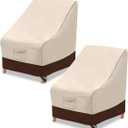 Vailge High Back Patio Chair Cover ,Waterproof Outdoor Chair Covers,600D Heavy Duty High-Back Chair Outdoor Patio Furniture Cover - (2 Pack - 35" L x 28W x 35" H , Beige & Brown)