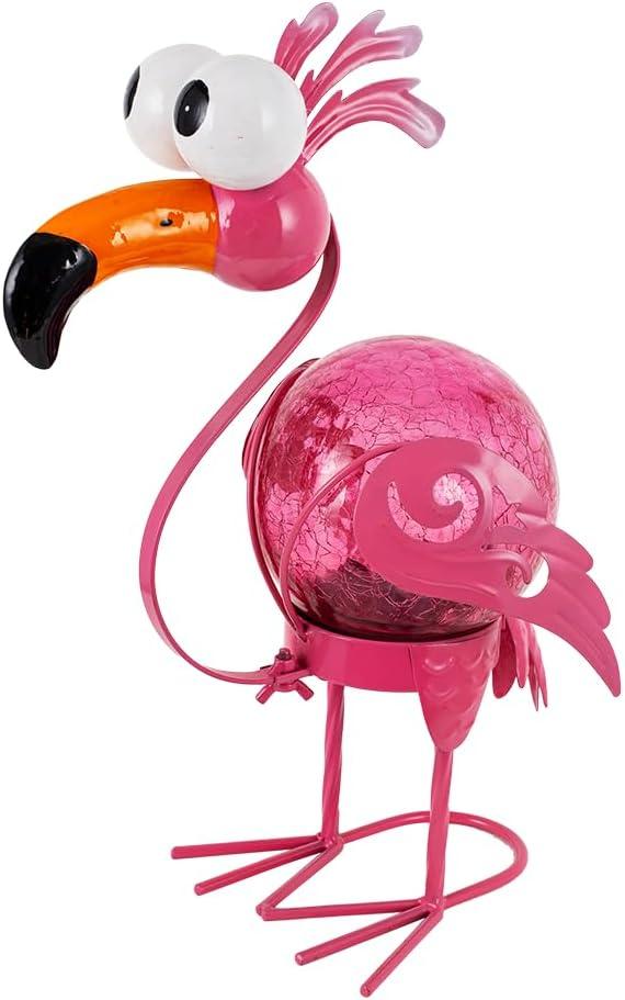 Flamingo Solar Lights Outdoor,Pink Flamingos for Yard Outside Decor | Tabletop Lamp Decor for Yard Patio Porch Outside