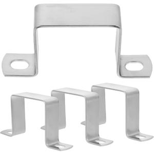 Totority 4Pcs Square Tube Clamps 2X2 Inch Stainless Steel U-Shaped Brackets for Secure Mounting on Square Tubing Heavy-Duty Pipe Clamp Supports for Home and Garden Use