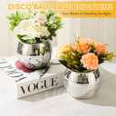 6 Pcs Disco Ball Vase Disco Ball Planter for Centerpieces Disco Ball Decor Flower Vase with Silver Mirror Glass for Wedding, Birthday, Party (4" X 4.7")