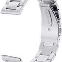 V-MORO Metal Strap Compatible with Galaxy Watch 46mm(2019) Band/Galaxy Watch 3 45mm Bands Men Silver Solid Stainless Steel Replacement for Samsung Galaxy Watch 46mm(2019)/Gear S3/Galaxy Watch3 45mm