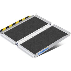 Ruedamann 2FT 30.3" Wheelchair Ramp, Portable Wheelchair Ramp for Home Entrance, 30-1/4" Wider Design, Non-Slip Aluminum Folding Ramps for Wheelchairs, Strollers, Scooters, Stairs, Curbs, Doorways (2FT Black(Using Height 2-6''))