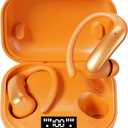 Ear Buds Wireless Earbuds Bluetooth Headphones with 60H Playtime LED Display Case, Over-Ear Hook with Mic, Stereo Sound, Easy Button Controls, Sports Earphones for Running Workout Gym Orange