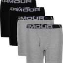 Under Armour boys Charged Stretch Boxer Jock, Lightweight & Smooth Stretch Fit (9-12 Years, Moderate Gray)