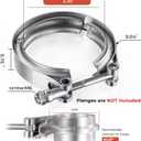 2 x AKIHISA 2.36 Inch V Band Clamp-Stainless Steel_304, for Turbo Exhaust Down pipe Flange Kit, Racing Ford Pickup Truck Exchange Exhaust Accessories
