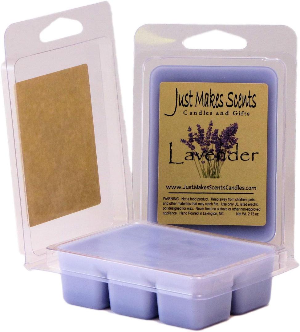 2 Pack - Lavender Scented Wax Melts | Blended Soy Wax Cubes | Long Lasting Wax Bars Made by Just Makes Scents | Relaxing Lavender Fragrance