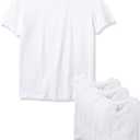 Nautica Mens 4 Pack Cotton Crew Neck T-Shirts Undershirts (Medium)