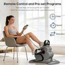 Electric Pedal Exerciser for Seniors with Remote Control, Motorized Leg Exercise Machine with 10 Speed Levels, Quiet Pedal Exerciser with LCD Display for Home & Office