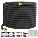 Soaker Hose 150 FT For Garden Beds,Heavy Duty Solid Brass Connector 1/2 Ruber Drip Irrigation Kit with Hose Stakes&Connector Set for Flower Bed&Yard,Landscaping