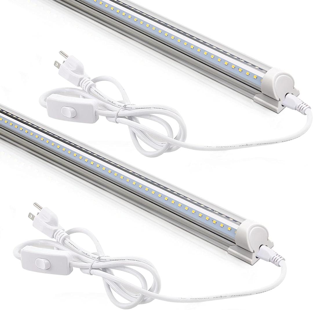 Barrina T8 LED Shop Lights 2FT, 20W 3000LM 5000K, 2 Pack, High Output Tube