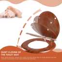 Round Toilet Seat Molded Wood Toilet Seat with Quietly Close and Quick Release Hinges, Easy to Install also Easy to Clean by Angol Shiold (Round, Brownish Red), Size: Round - Metal Hinge