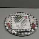 50Pcs Christmas Paper Oval Plates 11inch Black Buffalo Plaid Christmas Tree Plates and Napkins for Xmas Party Decoration Disposable Xmas Dish Tray Serve 25 for Holiday Winter Party Supplies