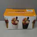 CAMKYDE 50 Charcuterie Cups + 200 Cocktail Picks + 56 Labels, 12 oz Disposable Charcuterie Cups with Sticks (2 Types), French Fry Cup Pink Paper Appetizer Cup for all Occasions (Pink)