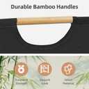 STORAGE MANIAC 2-Pack Large Laundry Hamper, 100L (26.4 Gal) Collapsible Laundry Basket with Bamboo Handles, Freestanding Waterproof Clothes Hamper for Laundry Room, Bedroom, Dorm, Towels, Toys, Black