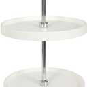 Knape & Vogt Plastic Lazy Susan Organizer, 2-Tier Lazy Susan for Cabinet, Full-Round 20-Inch Polymer Spice Turntable, White