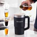 7 x BRIOBITE 2-in-1 Freeze & Insulated Stainless Steel Mug with Lid, 16oz Freeze Cup and 25oz Vacuum Insulated Mug, BPA-Free, Insulated for Beer, Soda, Wine, and Energy Drinks Gifts for Men,Black