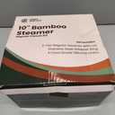 Bamboo Steamer 10 Inch 2 Tier Wooden Basket With Handle, Ring Adapter, Reusable Silicone Liner, Kit For Cooking Dumpling Baby Bao Bun, Dim Sum, Rice Potsticker Steaming Chinese Asian Food & Vegetables