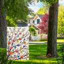 2 x Heyfibro Spring Summer Garden Flag 12x18 Double Sided Burlap, Colorful Flower Tree & Floral Yard Banner for Rustic Seasonal Outside Outdoor Decoration (ONLY FLAG)