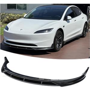 Front Bumper Lip Splitter for 2024-2026 Tesla Model 3 Highland, Front Lip Spoiler Performance Style Air Chin Body Kit Glossy Black Finish