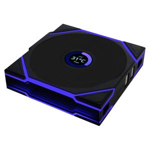 Lian Li UNI Fan TL LCD Wireless 120-Single Pack-2.4 GHz Wireless Signal ARGB Fan-Infinity Mirror-Daisy-Chain -Customizable Lighting Effects-Controller NOT Included & Required - Black (12TLLCD1W1B)