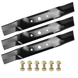 GUSUHAWK 3 Pack GX20250 Mower Blades with Bolts Replace John Deere 48 Inch Mower Blades GY20568, GX20819 for L120, L130, 1948GV, 1948HV, 2148HV, L2048, L2548 48 inch Deck Mulching Blade