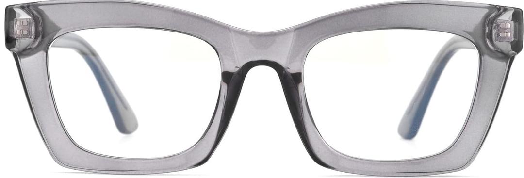 REAVEE Oprah Style Reading Glasses for Women, Blue Light Blocking Cute Oversized Square Computer Readers Spring Hinge, Magnification 2.0,  2 Pcs