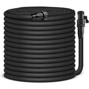 Garden Hose 75ft, Pliable lightweight Water Hose with Triple Layer 3/4" Fittings Ergonomic Grip Indoor & Outdoor Use Gift for Lawn Car Watering Plants Black