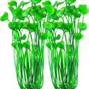 MyLifeUNIT Plastic Fish Tank Plants, 2 Pack Artificial Tall Aquarium Plants for Fish Tank Decor, 15.75 Inches (Green)