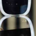 Mocado Compact LED Magnifying Travel Makeup-Mirror - 4 inches 1X/10X Magnification Small Hand Pocket Dimmable Double Sided USB Rechargeable Touch Screen, Portable Tabletop Cosmetic (White)