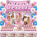 Birthday Party Supplies - Theme Children's Party Decorations Included 18-Balloons, 1-Backdrop, 1-Banner, 6-Hanging Swirls, 1-Tablecloth, 24-Cupcake Cake Toppers