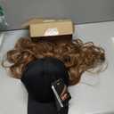 SEGO Baseball Cap with Hair Extensions for Women Heat Resistant Synthetic 2" Adjustable Long Wavy Hairpiece Replacement Wigs in Black Hat for Girls 12A Light Brown