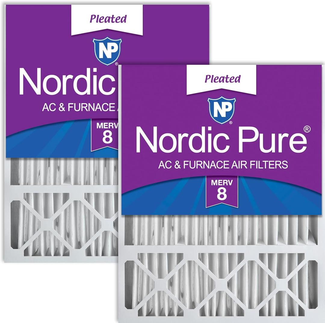 Nordic Pure 20x25x5 (19_7/8 x 24_7/8 x 4_3/8) Honeywell/Lennox Replacement MERV 8 Air Filters 2 Pack