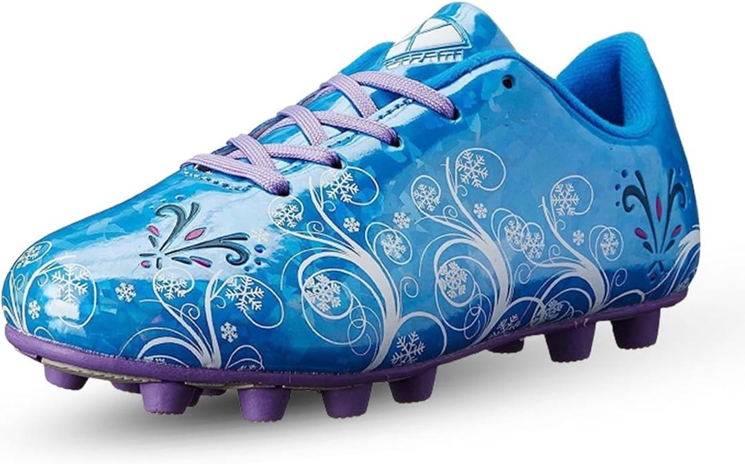 Toddler Blue And Purple Soccer Cleats With White Decor, Size 8.5 