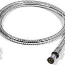 MakeFit 59 Inch Stainless Steel Shower Head Hose with Brass Nuts, Universal Replacement, Silver