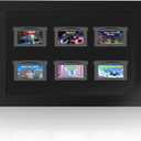 Video Game Frame Compatible with Game Boy Color Games Solid Wood Display Case for GBC Cartridges, Retro Gaming Collectible Decor, Holds 3 Cartridges, Wall or Tabletop (GBA Cartridges)