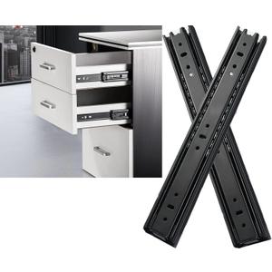 12 Inch Soft Close Drawer Slides Full Extension, Ball Bearing Side Mount Drawer Glides, 100 LB Load Capacity Heavy Duty Metal Rails for Cabinet Wardrobe Dresser Kitchen Drawers, Black (1 Pair)