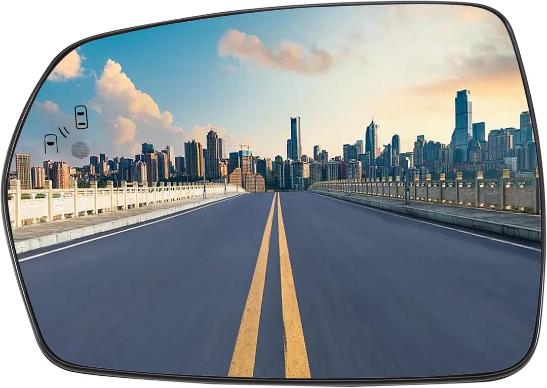 Driver Side Mirror Replacement for Ford Edge 2015 2016 2017 2018 2019 - Left Side Mirror Glass, Rear View Mirrors Glass with Power Heated & Blind Spot