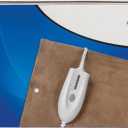 HealthWise Deluxe 12” x 15” Heating Pad with Moist & Dry Heat | Four-Heat Settings | Soothing Warm Relief, Brown (59-310)