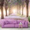 Bormia Road Forest Wall Mural Tree Wallpaper Pictures Large Bedroom Mural 108"x75"
