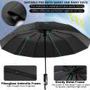 YINBAOGE Compact Travel Umbrella, Automatic Folding Windproof 12 Ribs, 42 Inch Canopy with UV Protection, Durable Lightweight Portable Parasol for Rain & Sun, Fits Car, Backpack, Men & Women