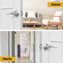 HOSOM 2-Pack Interior Door Handles, Passage Door Handles, No Locking Door Handle Set for Hallway Closet, Wave Style Lever Doors Handle Interior, Satin Nickel Door Knob