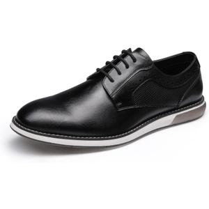 Bruno Marc Men's Casual Dress Sneaker Shoes, Business Formal Derby Plain Toe Oxfords Crossflex GentEdge (10.5, Black)