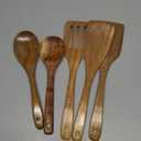 5 Pcs Best Wooden Spoons for Cooking Kitchen Utensils Set Acacia Wood Cooking Spatula Turner Non Toxic Utensil Slotted Serving Spoon Flat Spatulas Set Wooden Utensis Mixing Cooking Spoon Kitchen Tools